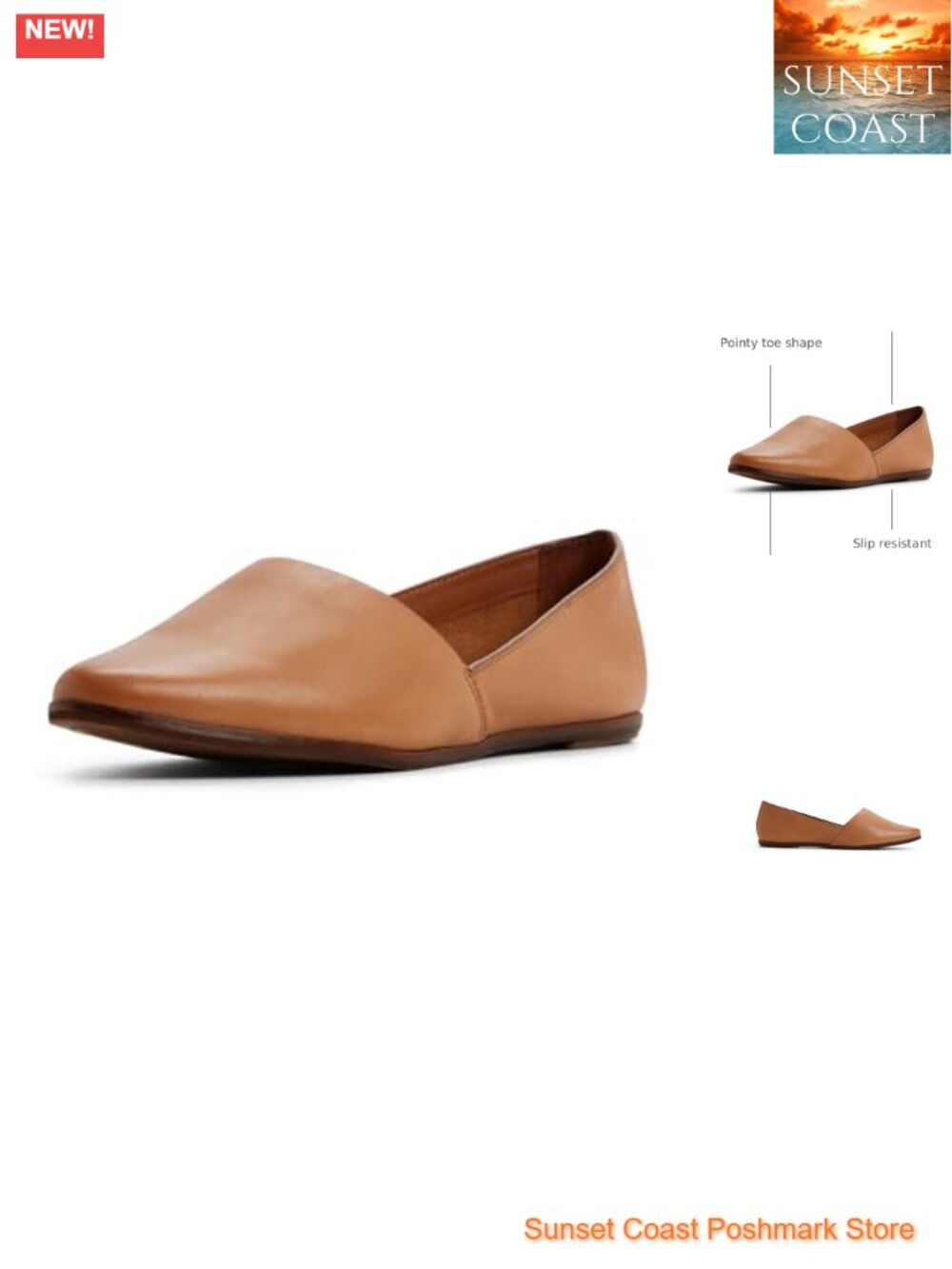 Women's Leather Slip-On Flat Loafer Cushioned Comfort